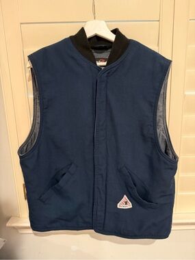 Bulwark FR Nomex Vest Jacket Liner LNS2NV Navy Blue Men’s Size LARGE